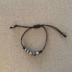 Pearl and Leather Bracelet